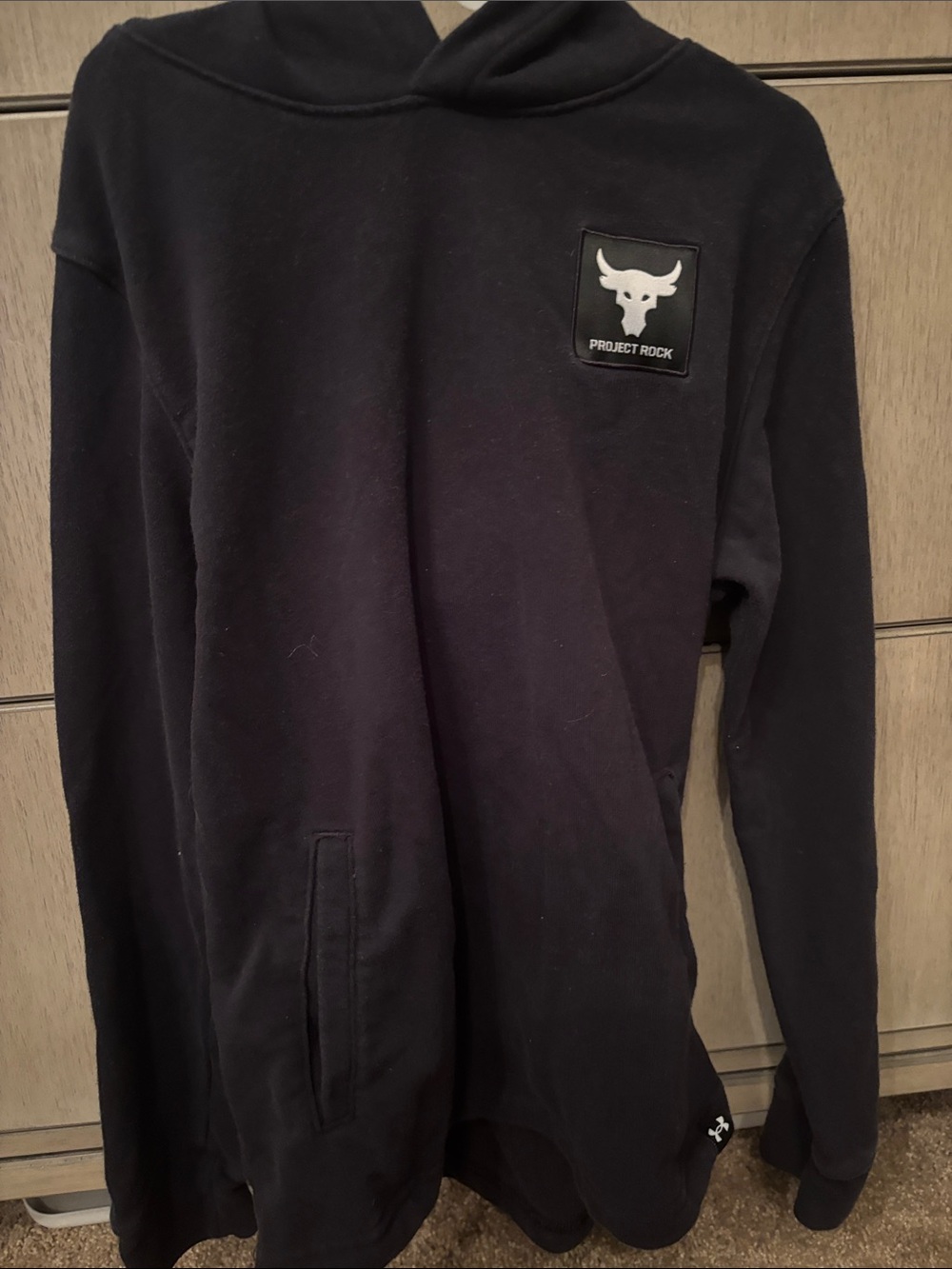 Under Armour Black Project Rock Pullover Hoodie size youth medium